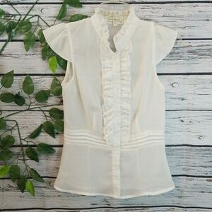 Mustard Seed by do & be sheer cap sleeve blouse